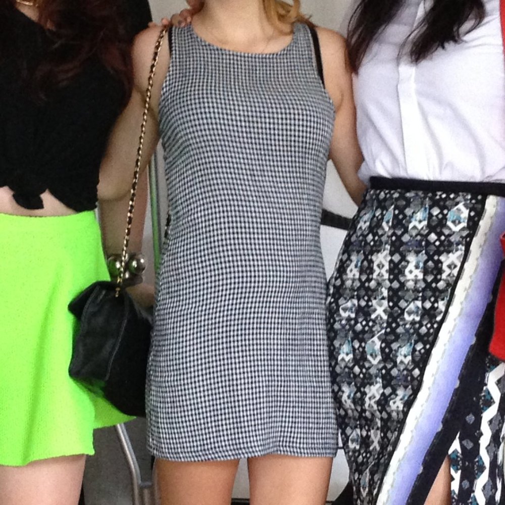 Brandy Melville Checked Zipper Dress